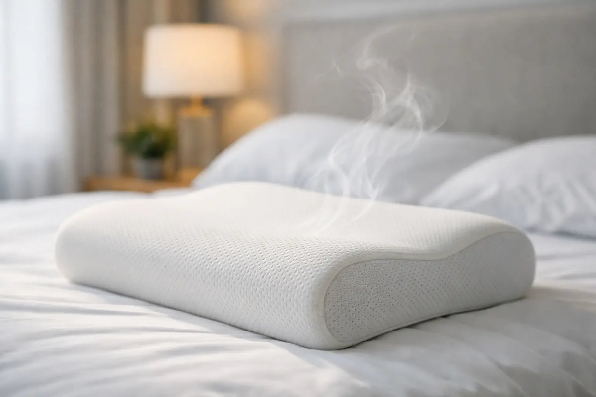 Odeur d’un oreiller mémoire de forme neuf Image
