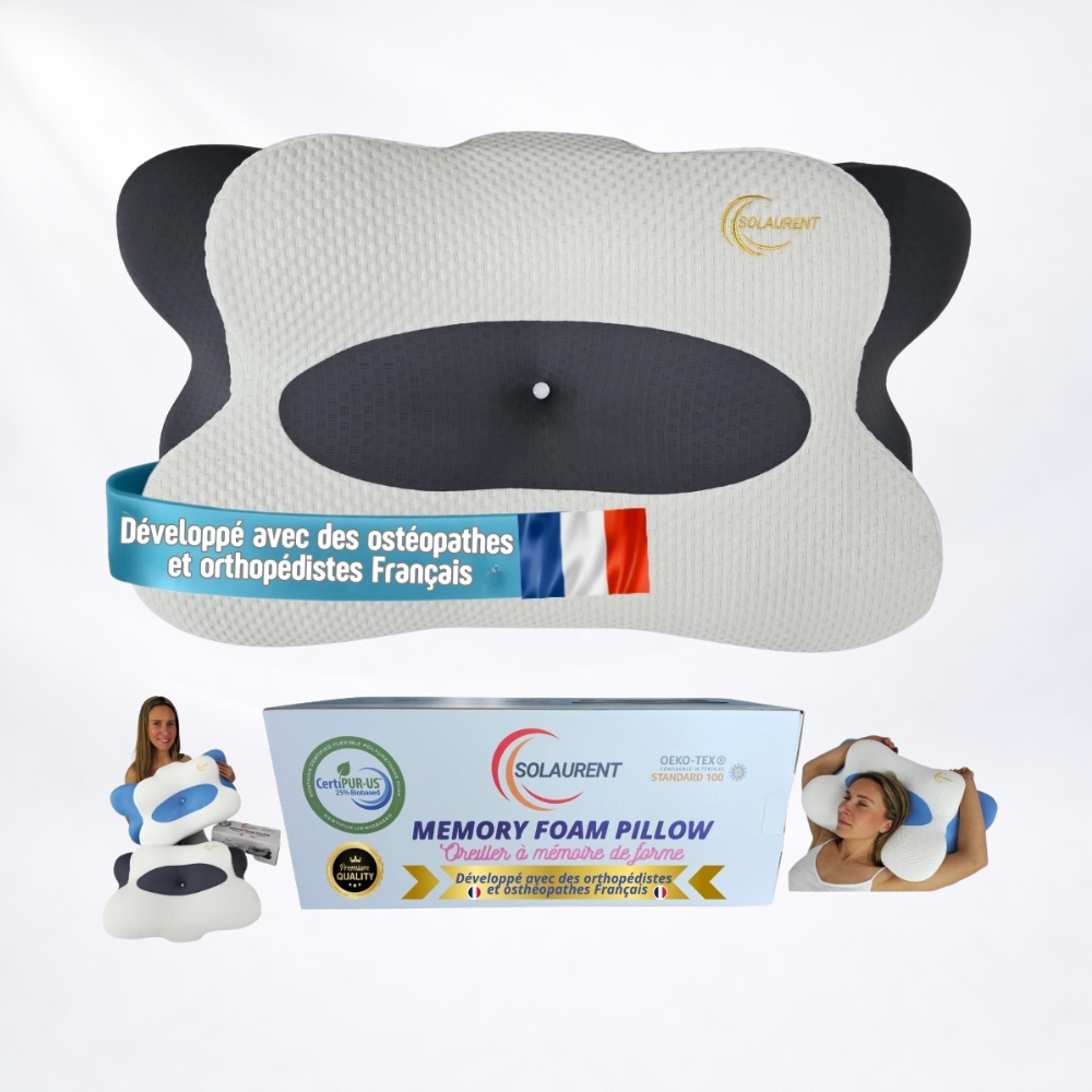 Morphéalux Gris - Oreiller Ergonomique