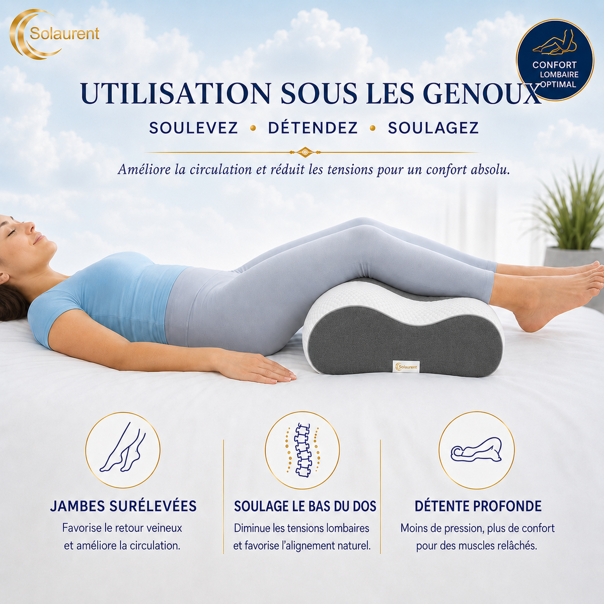 Wavéalux gris - Oreiller Ergonomique Cervical