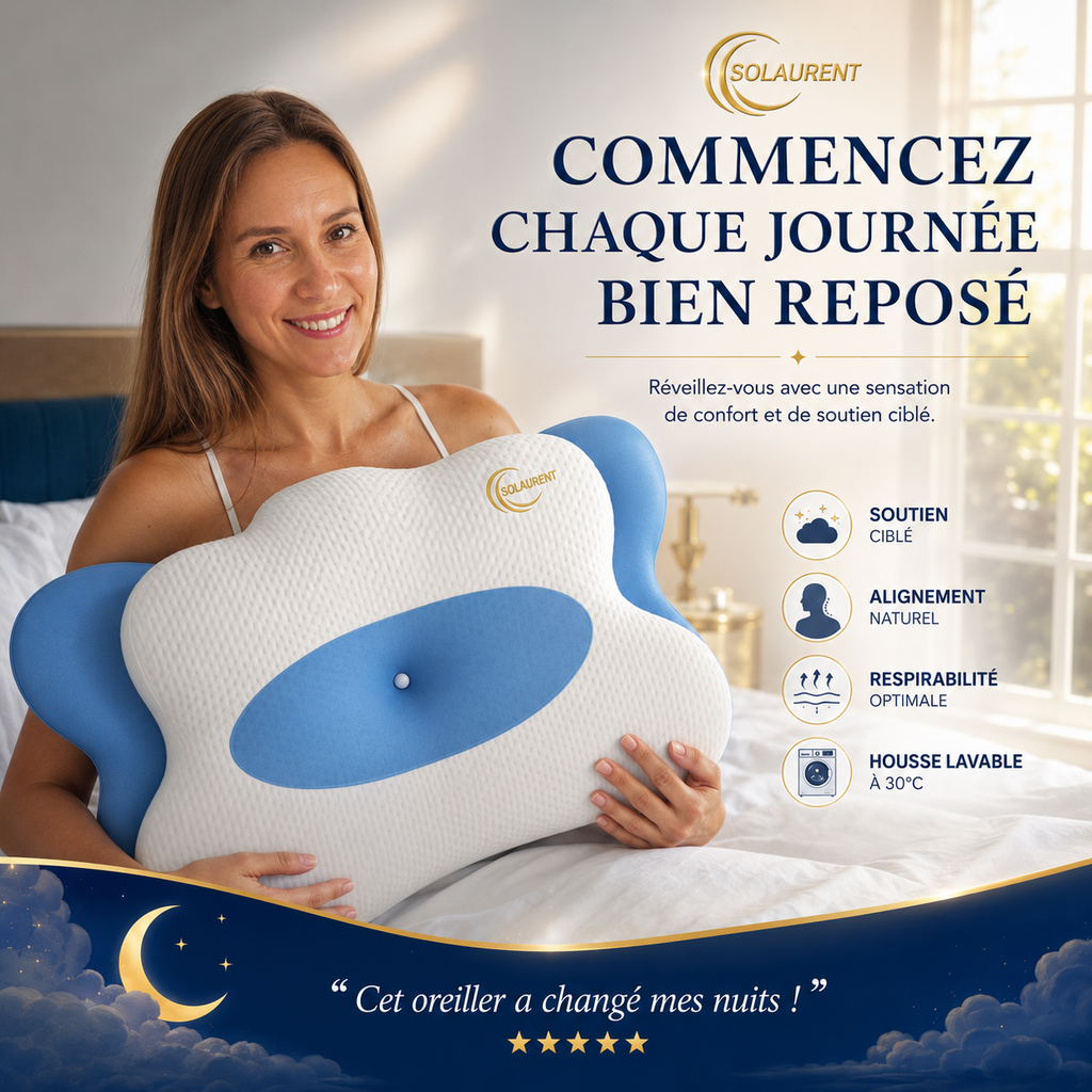 Morphéalux Bleu - Oreiller Ergonomique Cervical