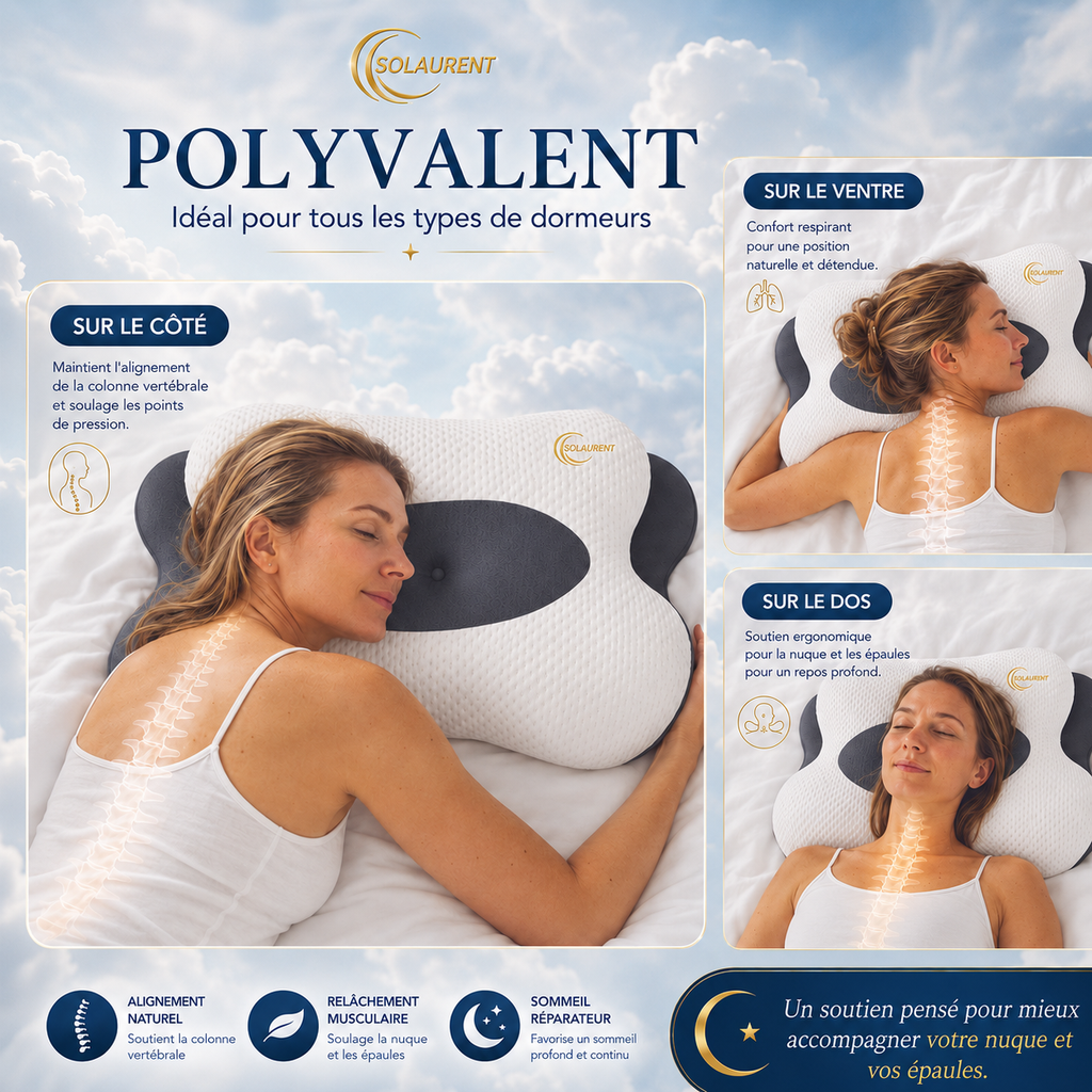 Morphéalux Gris - Oreiller Ergonomique cervical