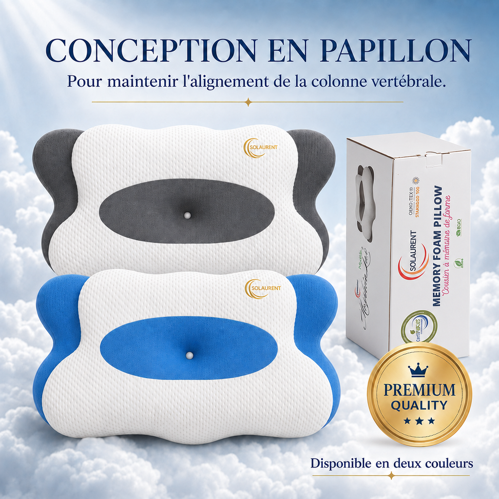 Morphéalux Gris - Oreiller Ergonomique cervical