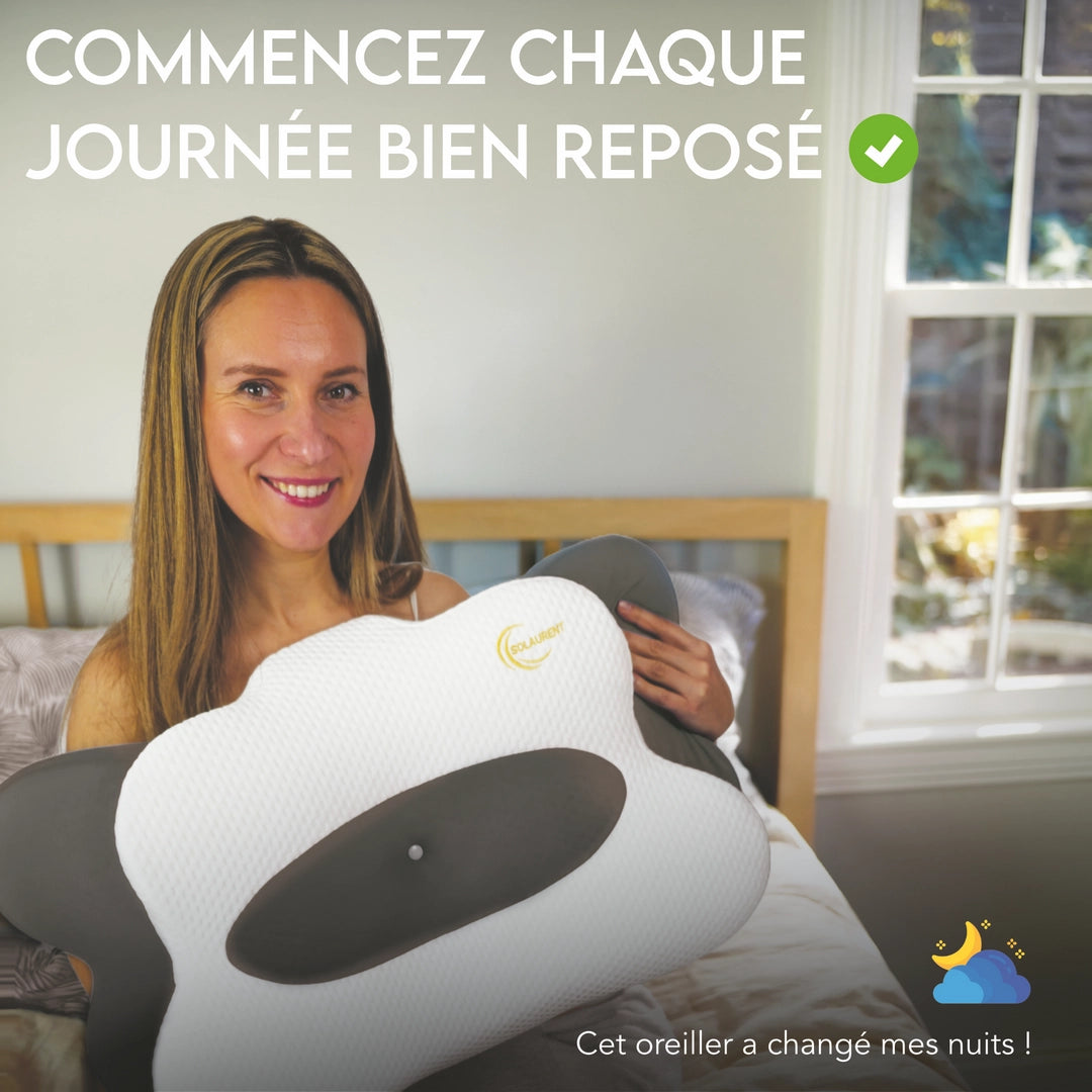 Morphéalux Gris - Oreiller Ergonomique