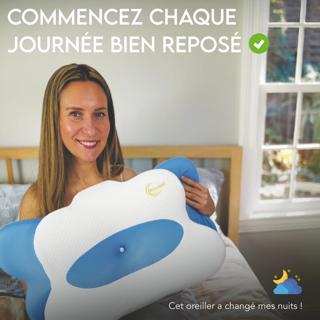 Morphéalux Bleu - Oreiller Ergonomique