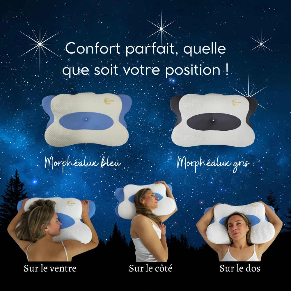 Morphéalux Bleu - Oreiller Ergonomique