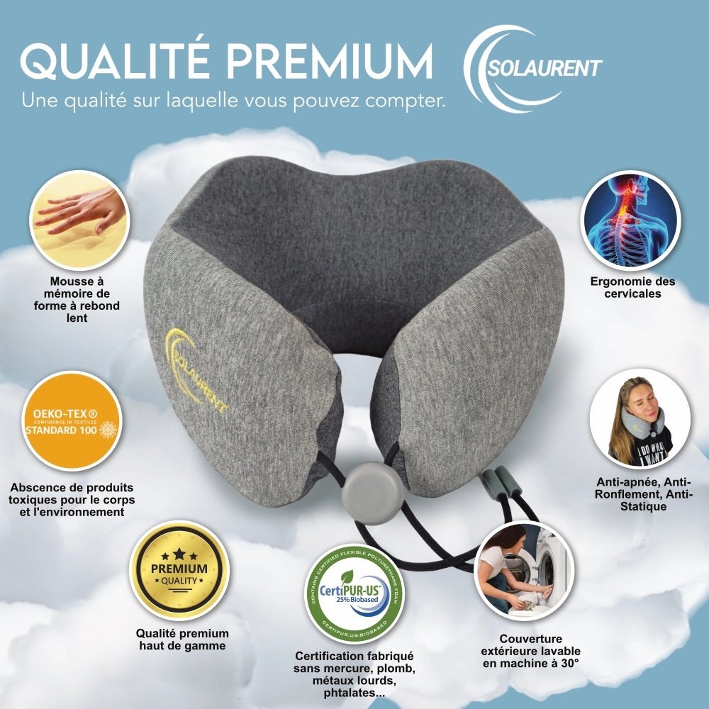 Dream Travel - Oreiller de Voyage Ergonomique - Solaurent