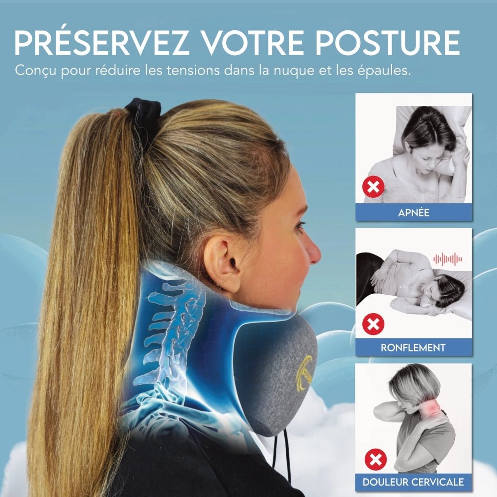 Dream Travel - Oreiller de Voyage Ergonomique - Solaurent