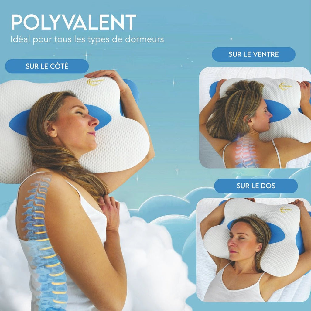 Morphéalux Bleu - Oreiller Ergonomique Cervical - Solaurent