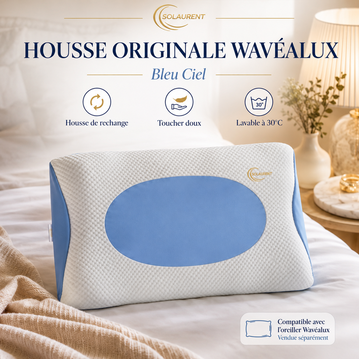 Housse d'oreiller originale Wavéalux Bleu