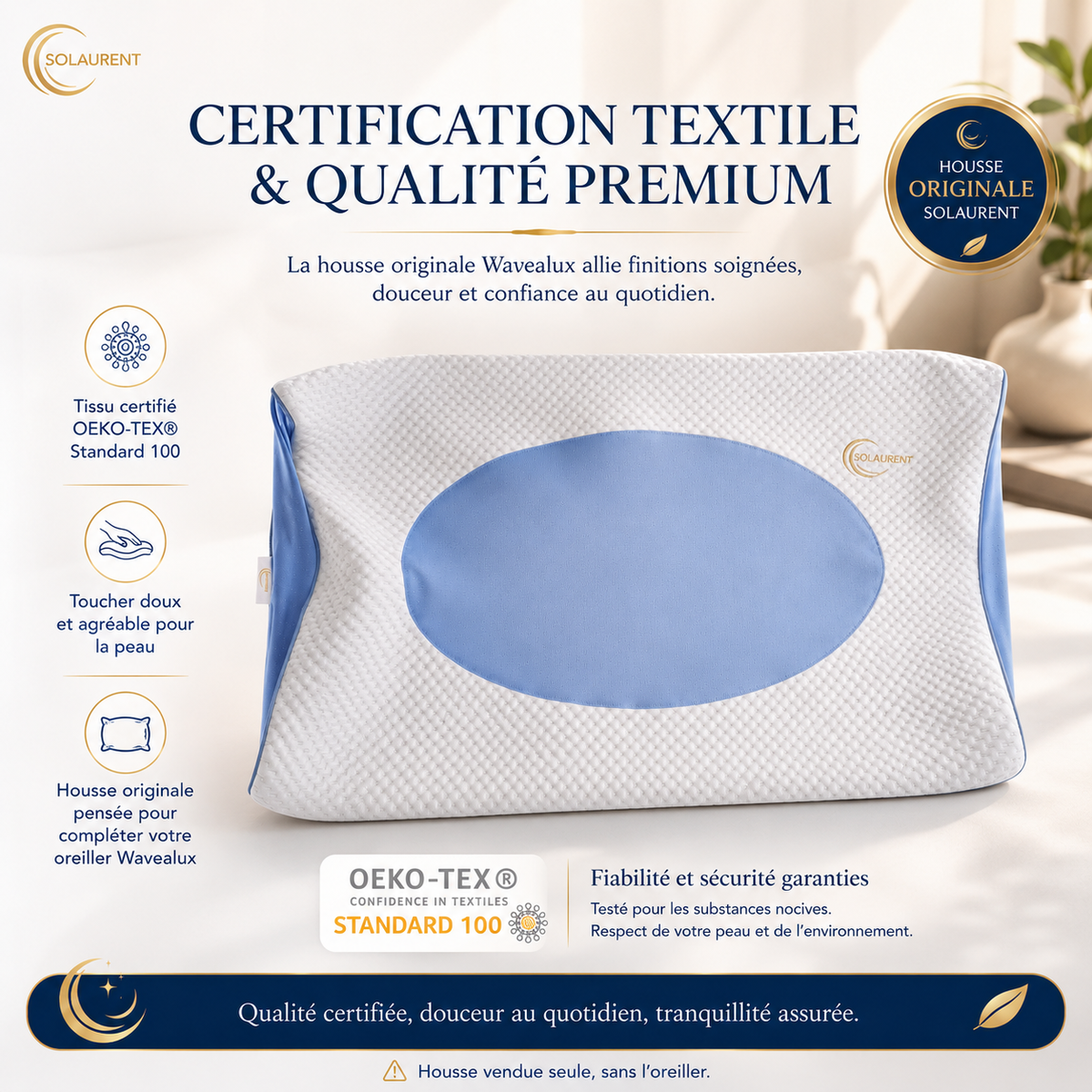 Housse d'oreiller originale Wavéalux Bleu