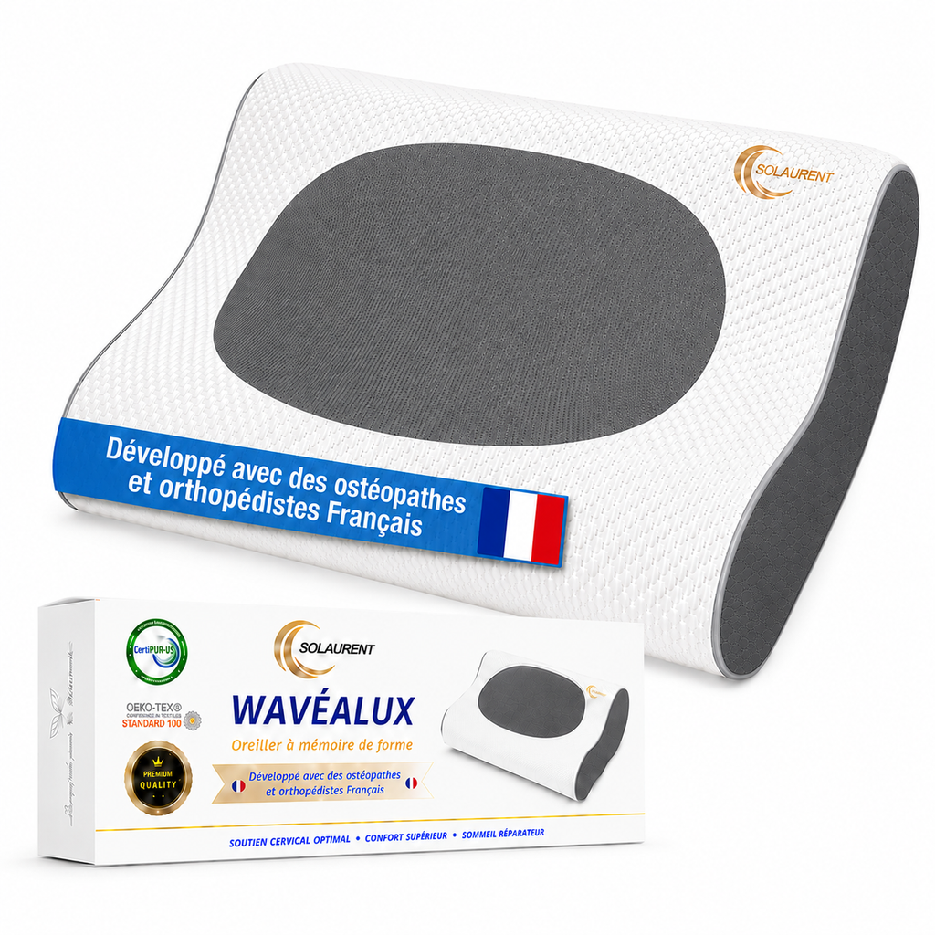 Wavéalux gris - Oreiller Ergonomique Cervical